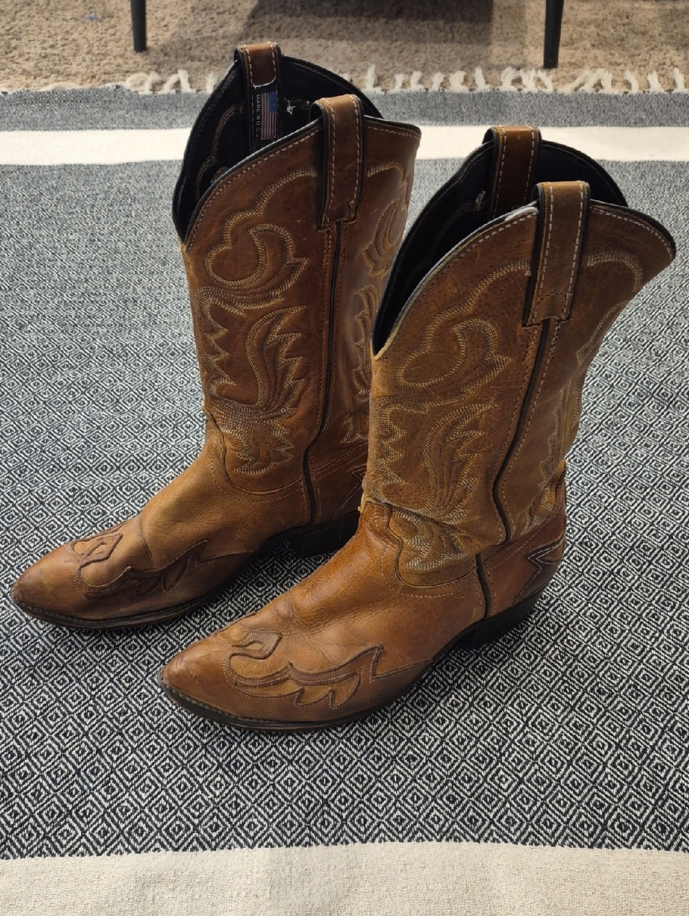 Laredo Men's Leather Western Cowboy Boots Size 9EE